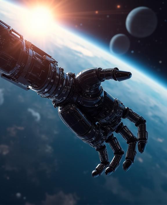 宇宙空間で稼働する高度なロボットアーム